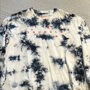 YoungLA Men's Long Sleeve Tie-Dye Shirt - Black and White